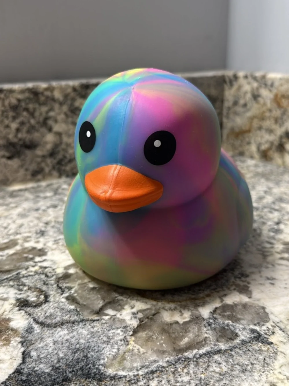 Rainbow Tie-Dye Duck Squishy- Multicolor